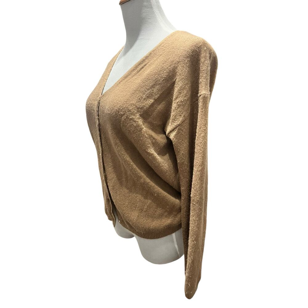 The Group Babaton Brown Tan Wool Cashmere Blend Cardigan Sweater SIZE Medium - Picture 2 of 6